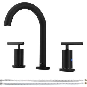 PARLOS 2-Handle Widespread 8 inch Bathroom Sink Faucet 3 Hole Vanity Faucet with cUPC Faucet Supply Lines, Chrome, 1.2GPM, 1437401PD