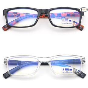 2 Pack Reading Glasses with Spring Hinge Blue Light Blocking Readers for Women Men