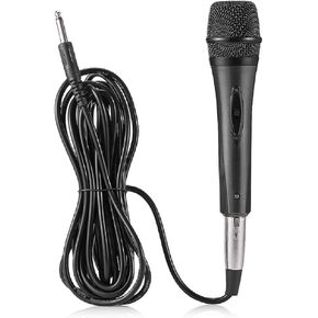 Dynamic Karaoke Microphone with Long Wire 16.4 Ft XLR Cable, Metal Handheld Mic Compatible with Karaoke Machine Speaker Amp Mixer for Karaoke Singing, Speech, Wedding, Stage and Outdoor