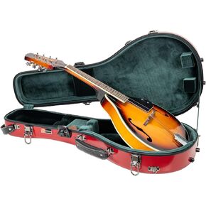 Crossrock Fiberglass F-Style Mandolin Case, with Accessory Compartment, Backpack Straps, TSA Lock-Red (CRF2020MFRD)