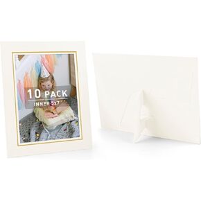 Golden State Art, Pack Of 25, 5X7 Paper Picture Frames With Easel, Paper Photo Frame Cards, Diy Cardboard Photo Frame (White)