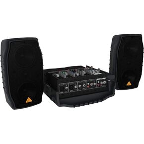 Behringer PPA200 5-Channel Portable PA System with Wireless Connectivity, Two Speakers, Built-in Effects
