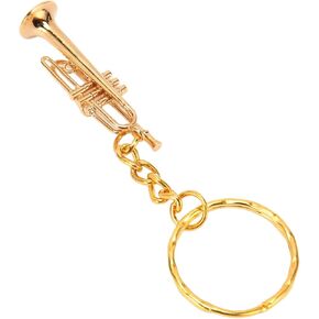 Musical Instrument Keychain, Brass Trumpet Keychain Stylish and Compact Realistic Vibrant Colors for Wallets