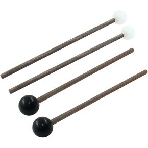 Waziaqoc 2Pcs Steel Tongue Drum Mallet, 6.77 Inch Rubber Drumstick, Wood Handle Mallet for Child and Percussion Marching Band