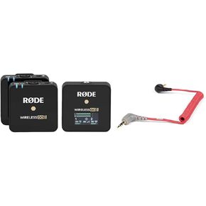 Rode Wireless GO II Compact Microphone System with 2x Transmitters and 1x Receiver - With Rode SC7 3.5mm TRS to TRRS Patch Cable in Kuwait