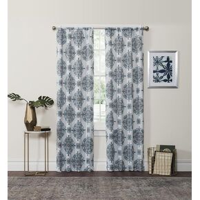 Eclipse 37" x 84" Insulated Darkening Single Panel Rod Pocket Window Treatment Living Room, 37 in x 84 in, Navy