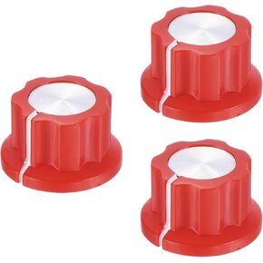 MECCANIXITY 3Pcs Potentiometer Knob Fit 1/4" Shaft Pots, Set Screw Brass Insert, Transparent Volume Controller Rotary Knobs for Guitar Effect Pedal Replacement