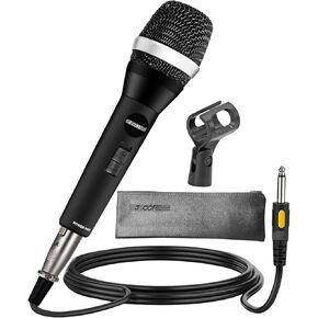 5 CORE Karaoke Microphone Dynamic Vocal Handheld Mic Cardioid Unidirectional Microfono w On and Off Switch Includes XLR Audio Cable Bag Mic Holder 5C-Power