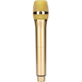 GOWENIC Microphone,Metal Dual Professional UHF Cordless Dynamic Mic Handheld Microphone System, for Home Karaoke, Meeting, Party, Church, DJ, Wedding(Gold)