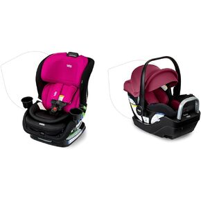 Britax Poplar Convertible Car Seat, 2-in-1 Car Seat with Slim 17-Inch Design & Willow S Infant Car Seat with Alpine Base, ClickTight Technology