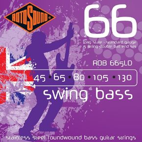 Rotosound RDB665LD Swing Bass 66 Stainless Steel Double Ball End 5 String Bass Guitar Strings