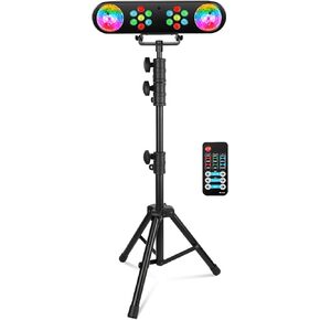 Stage Lights with Stand - YeeSite DJ Stage Party Bar Light with Rotating Ball RGB LED Par Light Sound Activated Remote Control DJ Lighting System for Gig Stage Band Wedding Club Events