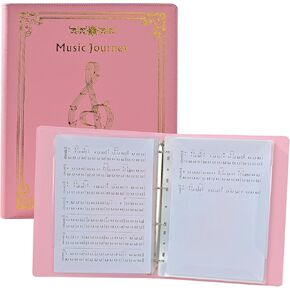 Sheet Music Folder, Choir Holder, Sheet Music Organizer, Sheet Music Binder, for Choir Singer, Stage Performance Letter Size Music Binder 40 Pages Capacity Writable Choir Folder (Vibrant Pink)