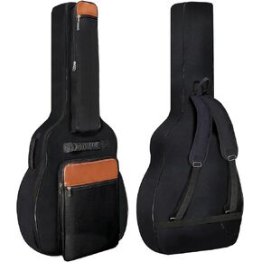 NAGAN Acoustic Guitar Bag with Extra Thick 0.5-inch padding, 40 41 42 inch Gig Guitar bag with Adjustable Shoulder Straps, Internal Neck Velcro, Back Hanger Loop, Waterproof Wear-resistant (Black)