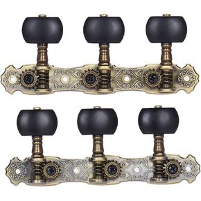 Tidyard 2 Piece Classical Guitar Tuning Peg Bronze Plated Acoustic Guitar Machine Heads 1 : 16 Tuning Keys Knobs String Tuners with Screw