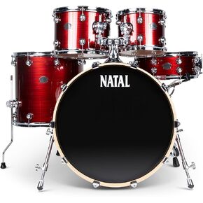 Natal KAR-UF22-RST Arcadia Series UF22 5-Piece Drum Set with Hardware - Red Strata