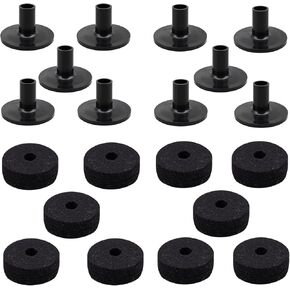 A-xctoe Round Soft Black Cymbal Stand Felt Washer Replacement for Drum Set of 20