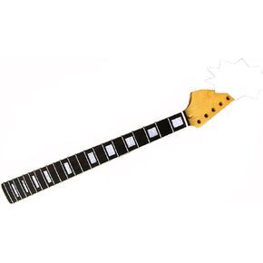 Left Hand Electric Guitar Neck 22 fret 25.5inch maple Rosewood Fretboard yellow paint Block inlay Electric Guitar Neck Replacement in Kuwait