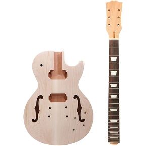 مجموعة واحدة من أدوات الجيتار غير المكتملة برقبة جيتار 22 فريت 24.75 بوصة مجموعة هيكل جيتار شبه مجوف بأسلوب جيتار ذاتي الصنع in Kuwait