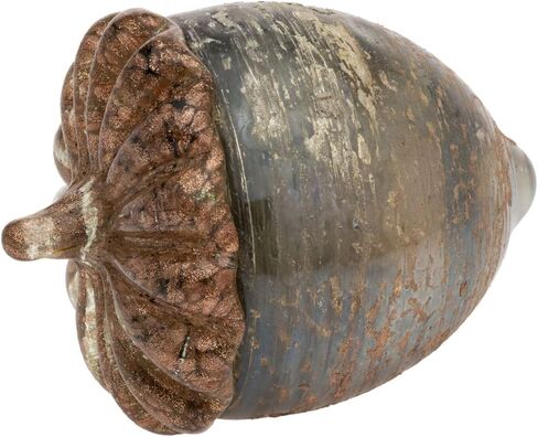 Boston International Glass Pumpkin Tabletop Shelf Décor Autumn & Fall Decorations, Small, Denim & Copper in Saudi Arabia