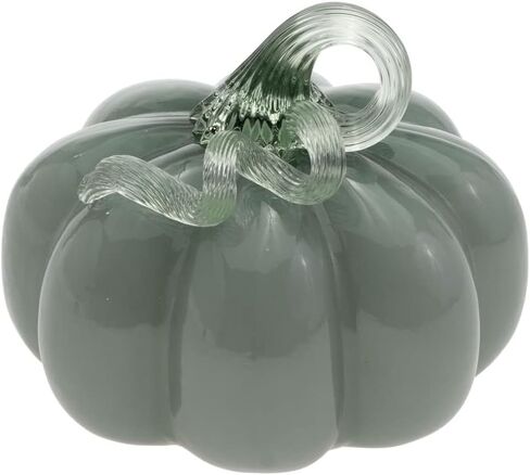 Boston International Glass Pumpkin Tabletop Shelf Décor Autumn & Fall Decorations, Small, Denim & Copper in Saudi Arabia