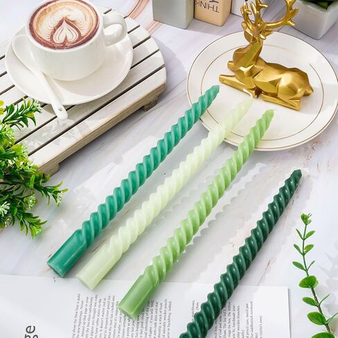Whaline 8Pcs 10 Inch Pink Purple Gradient Color Spiral Taper Candles Dripless Twisted Wax Candles Long Unscented Candle Sticks for Wedding Displays Home Dining Table Supplies in Saudi Arabia