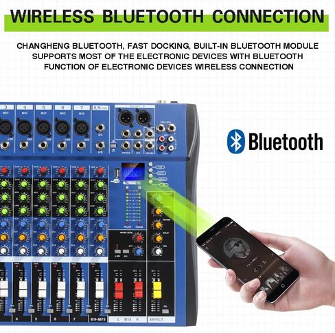 جهاز مزج الصوت الاحترافي 8 قنوات خلاط لوحة الصوت واجهة الموسيقى الرقمية ريفيرب USB KTV MP3 جهاز كمبيوتر ميكروفون مدخل 48 فولت طاقة فانتوم دي جي سيترول CT8 in Saudi Arabia