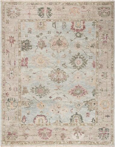 SAFAVIEH Samarkand Collection 6' x 9' Light Blue / Sage SRK163L Hand-Knotted Traditional Oriental Premium Wool Area Rug in Saudi Arabia