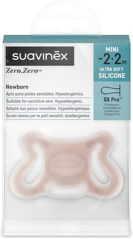 لهاية الأطفال Suavinex Zero Zero من السيليكون مع حلمة مصاصة فسيولوجية SX Pro (0-6 أشهر)، قطعتين، خفيفة in Kuwait