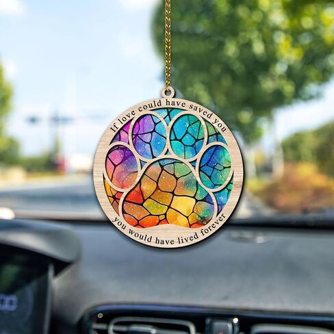 Hyturtle Pet Memorial Suncatcher Gifts for Loss of Dog Cat - Paw Dog Cat Memorial Ornament - Pet Memorial Gifts, Sympathy Remembrance Gifts for Loss of Pet, Pet Memorial Gifts for Christmas in Saudi Arabia