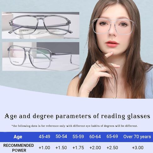 Aviator Reading Glasses for Women Men TR90 Square Blue Light Standard Anti-Reflective Coating Readers in Saudi Arabia