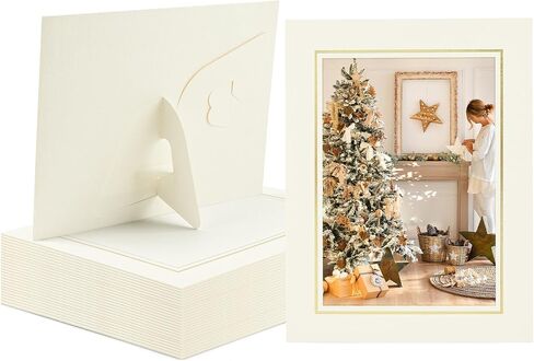 Golden State Art, Pack Of 25, 5X7 Paper Picture Frames With Easel, Paper Photo Frame Cards, Diy Cardboard Photo Frame (White) in Saudi Arabia