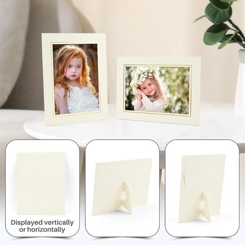 Golden State Art, Pack Of 25, 5X7 Paper Picture Frames With Easel, Paper Photo Frame Cards, Diy Cardboard Photo Frame (White) in Saudi Arabia