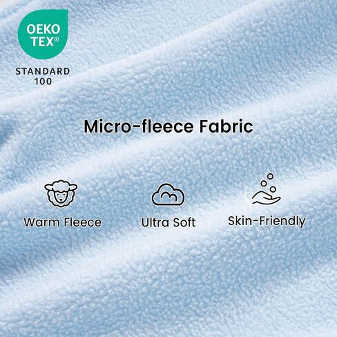 PHF Soft Micro-Fleece Baby Sleep Sack, 0-6 Months Warm Baby Wearable Blanket, 2-Way Zipper Sleeping Bags, 2 Pack Comfy Toddler Sleeping Sack for Baby Boys Girls, Small Size, Blue&Grey in Saudi Arabia