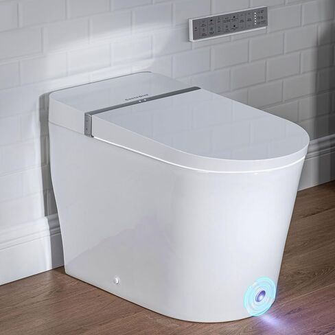 Casta Diva Smart Toilet with Wider Heated Seat, Warm Water Bidet, Foot Sensor Auto Flushing, 1.28GPF Modern White Japanese Toilets for Bathrooms (CD-K020) in Saudi Arabia