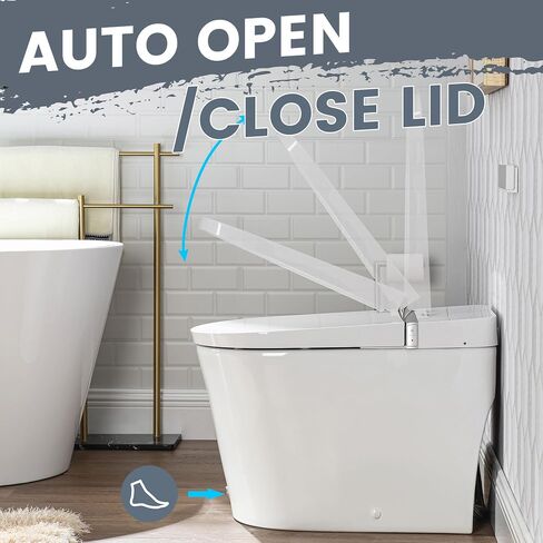 Casta Diva Smart Toilet with Wider Heated Seat, Warm Water Bidet, Foot Sensor Auto Flushing, 1.28GPF Modern White Japanese Toilets for Bathrooms (CD-K020) in Saudi Arabia