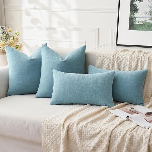 MIULEE Olive Green Couch Pillow Covers 18x18 Inch, Set of 2 Soft Chenille Decorative Square Throw Pillow Covers Farmhouse for Sofa Living Room Bed in Saudi Arabia
