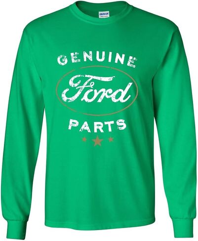 تي شيرت أصلي طويل الأكمام من Ford Parts يحمل شعار Ford المتعثر in Kuwait