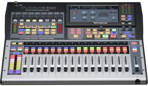PreSonus StudioLive 32SC Series III S 32 قناة خلاط رقمي ثانوي / مسجل / حزمة واجهة مع غطاء وحدة التحكم PreSonus StudioLive 32 Series III (أسود) in Kuwait