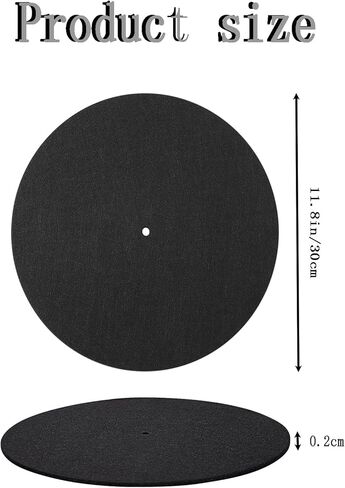 قطعتان من سجادة طبق القرص الدوار مقاس 12 بوصة، حصيرة حماية قابلة للانزلاق للأقراص الدوارة من الصوف، حصيرة حماية مضادة للكهرباء الساكنة لمشغلات التسجيل، أسود in Kuwait