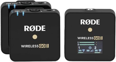 نظام ميكروفون مدمج Rode Wireless GO II مع جهازي إرسال 2x وجهاز استقبال 1x - مع كابل توصيل Rode SC7 3.5 مم TRS إلى TRRS in Saudi Arabia