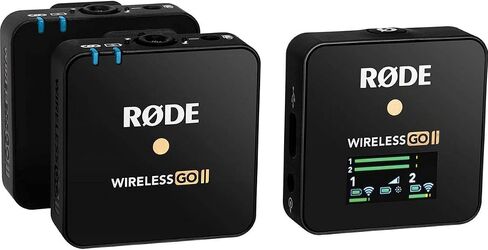 نظام ميكروفون مدمج Rode Wireless GO II مع جهازي إرسال 2x وجهاز استقبال 1x - مع كابل توصيل Rode SC7 3.5 مم TRS إلى TRRS in Saudi Arabia