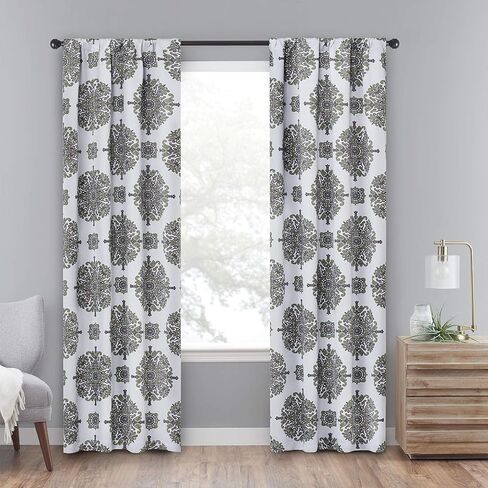 Eclipse 37" x 84" Insulated Darkening Single Panel Rod Pocket Window Treatment Living Room, 37 in x 84 in, Navy in Saudi Arabia