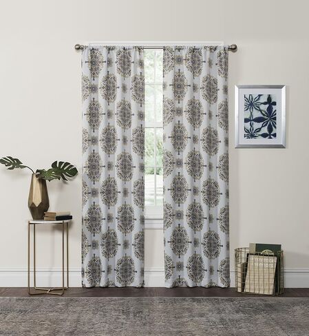 Eclipse 37" x 84" Insulated Darkening Single Panel Rod Pocket Window Treatment Living Room, 37 in x 84 in, Navy in Saudi Arabia