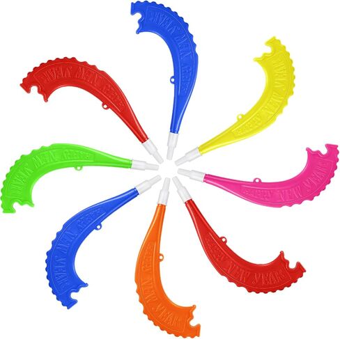 8 Pieces Plastic Shofar Horn Rosh Hashanah Horns Toys Gifts Rosh Hashanah Decorations Noisemakers Horns Instruments Decorative Shofar for Joyful Parties, New Year (Colorful) in Saudi Arabia