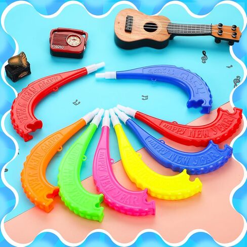 8 Pieces Plastic Shofar Horn Rosh Hashanah Horns Toys Gifts Rosh Hashanah Decorations Noisemakers Horns Instruments Decorative Shofar for Joyful Parties, New Year (Colorful) in Saudi Arabia