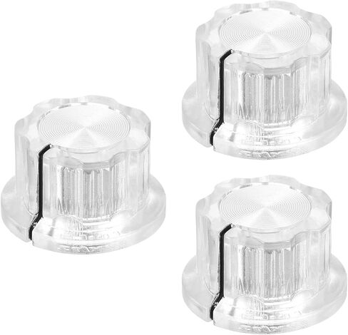 MECCANIXITY 3Pcs Potentiometer Knob Fit 1/4" Shaft Pots, Set Screw Brass Insert, Transparent Volume Controller Rotary Knobs for Guitar Effect Pedal Replacement in Saudi Arabia