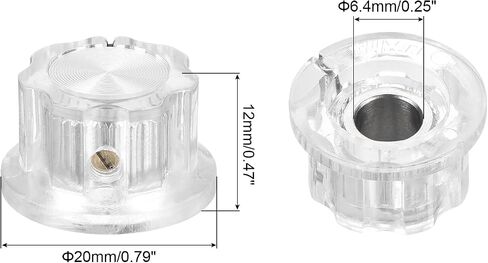 MECCANIXITY 3Pcs Potentiometer Knob Fit 1/4" Shaft Pots, Set Screw Brass Insert, Transparent Volume Controller Rotary Knobs for Guitar Effect Pedal Replacement in Saudi Arabia
