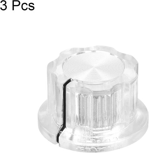 MECCANIXITY 3Pcs Potentiometer Knob Fit 1/4" Shaft Pots, Set Screw Brass Insert, Transparent Volume Controller Rotary Knobs for Guitar Effect Pedal Replacement in Saudi Arabia