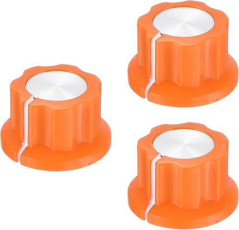 MECCANIXITY 3Pcs Potentiometer Knob Fit 1/4" Shaft Pots, Set Screw Brass Insert, Transparent Volume Controller Rotary Knobs for Guitar Effect Pedal Replacement in Saudi Arabia